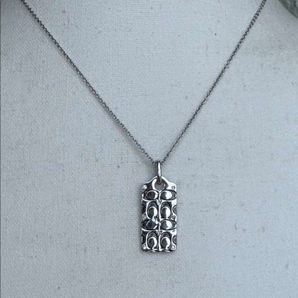 Coach silver rhinestone hang tag necklace - NWOT - Picture 6 of 9